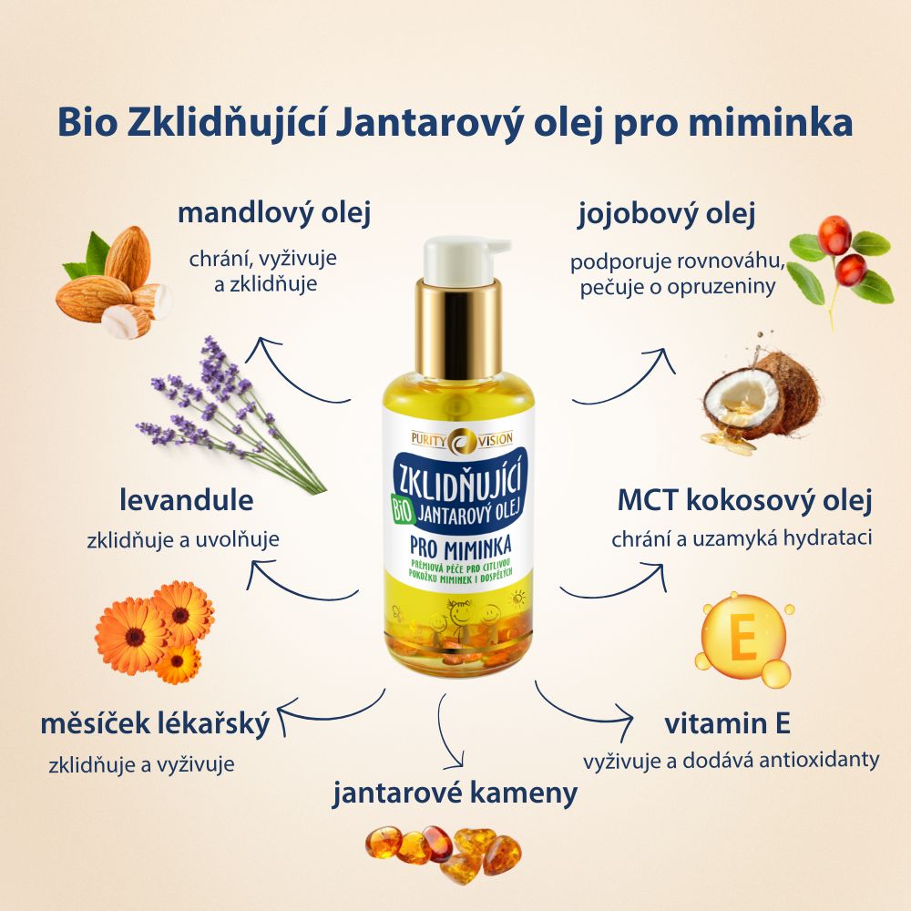 Bio pomirjujoče jantarjevo olje 95 ml