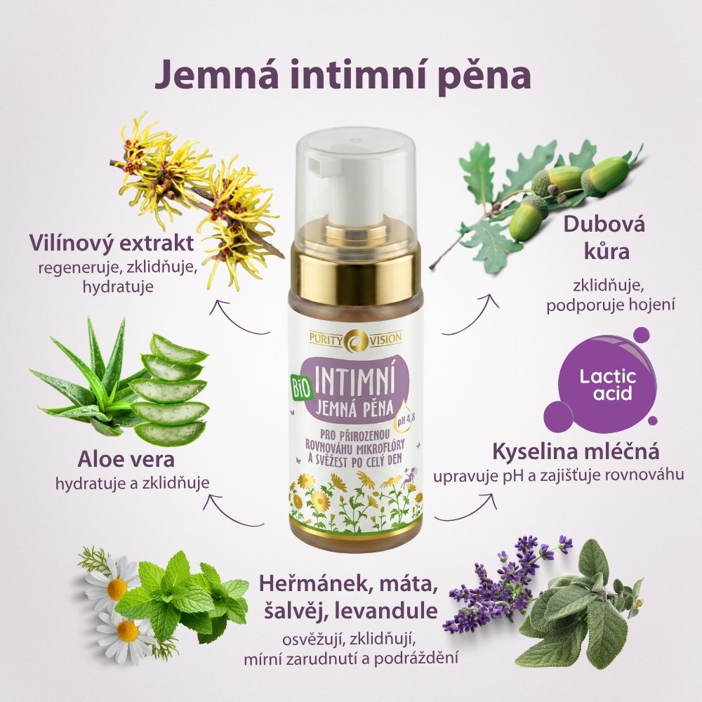 Bio nežen intimni pena 90 ml